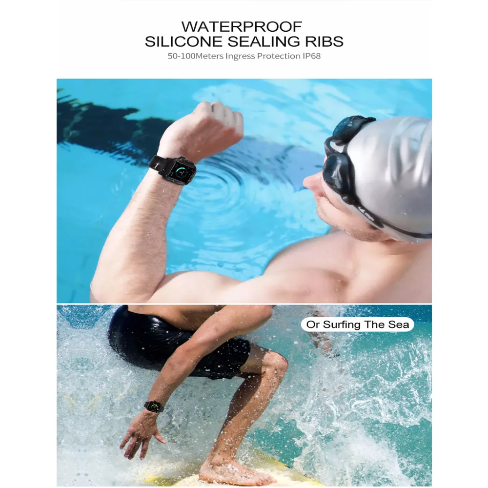 Силиконовый светящийся спортивный ремешок для Apple Watch band + чехол 42 мм Iwatch 32