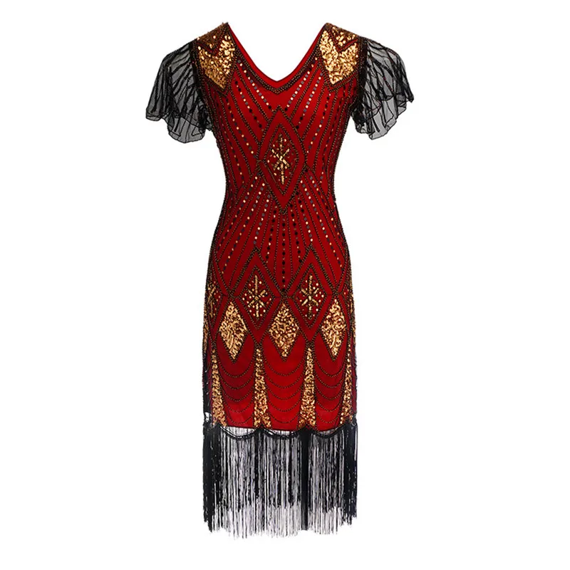 Женское платье-Чарльстон 1920-х годов винтажное платье в стиле Великий Гэтсби