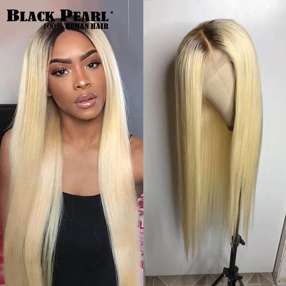 От Black Pearl, эффектом деграде(переход от темного к пряди с закрытием перуанский прямые волосы 613 Мёд светлые пряди с закрытием Remy 613 пряди для наращивания волос