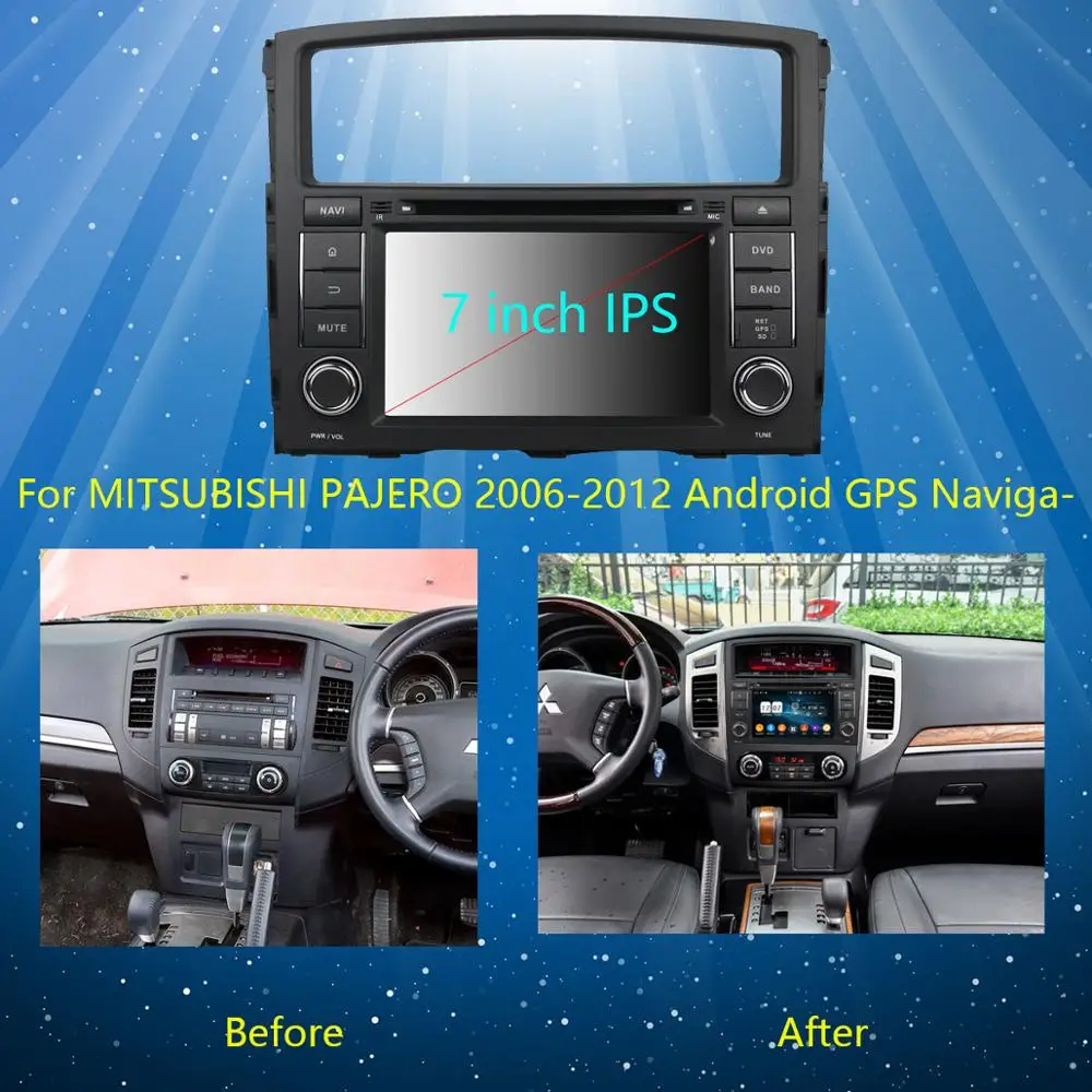 Автомобильный DVD-плеер 7 дюймов IPS 1024*600 8 ядер 4 Гб ОЗУ + 64 ПЗУ Android 9 0 для Mitsubishi Pajero V97