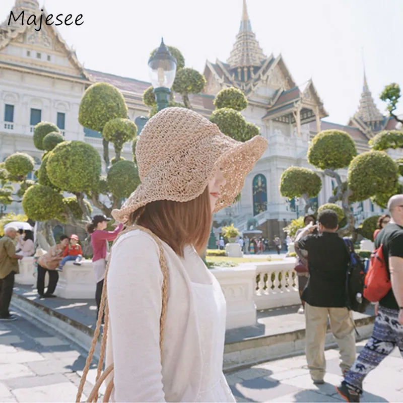 Женские соломенные шляпы элегантные летние дышащие женские в Корейском стиле