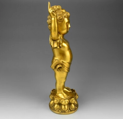 16 &quotТибет Буддизм Чистая латунь Медь храм буддийские мальчик статуя Будды