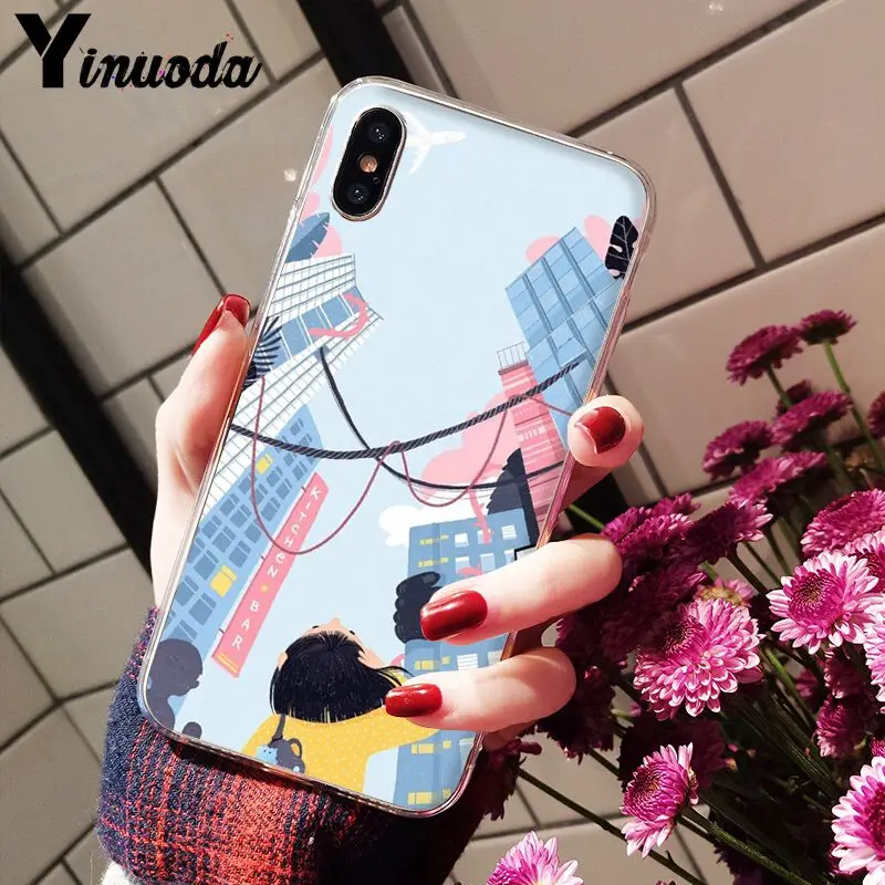 Yinuoda милый маленький свежий мягкий силиконовый чехол из ТПУ для iPhone 8 7 6 6S Plus X XS max 5