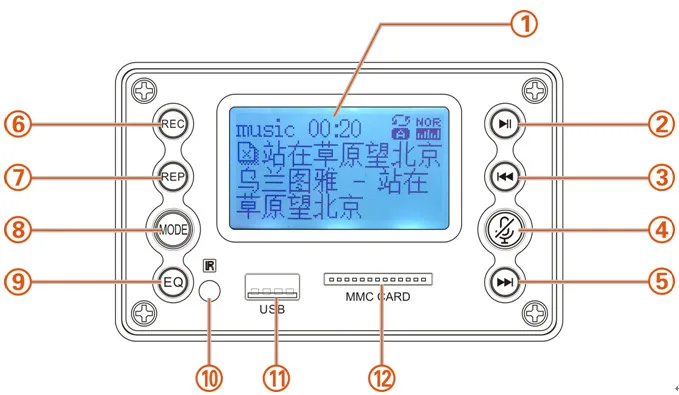 GHXAMP MP3 аудио Bluetooth декодер плата lcd WAV WMA FLAC APE с записью лирика 5 в 12-20 в батарея FM эквалайзер