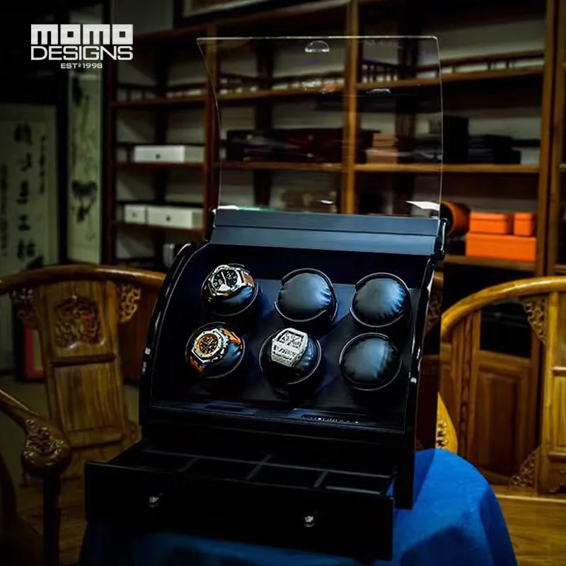 Классические часы Winder 6 автоматические часы катушечная моталка коробка деревянные часы витрина для хранения с ЖК-управлением для подарков на день рождения