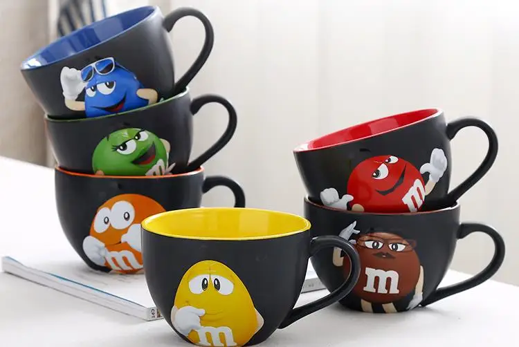 M& M кофейная кружка для завтрака, чайные чашки и кружки с ложкой, керамическая посуда для напитков