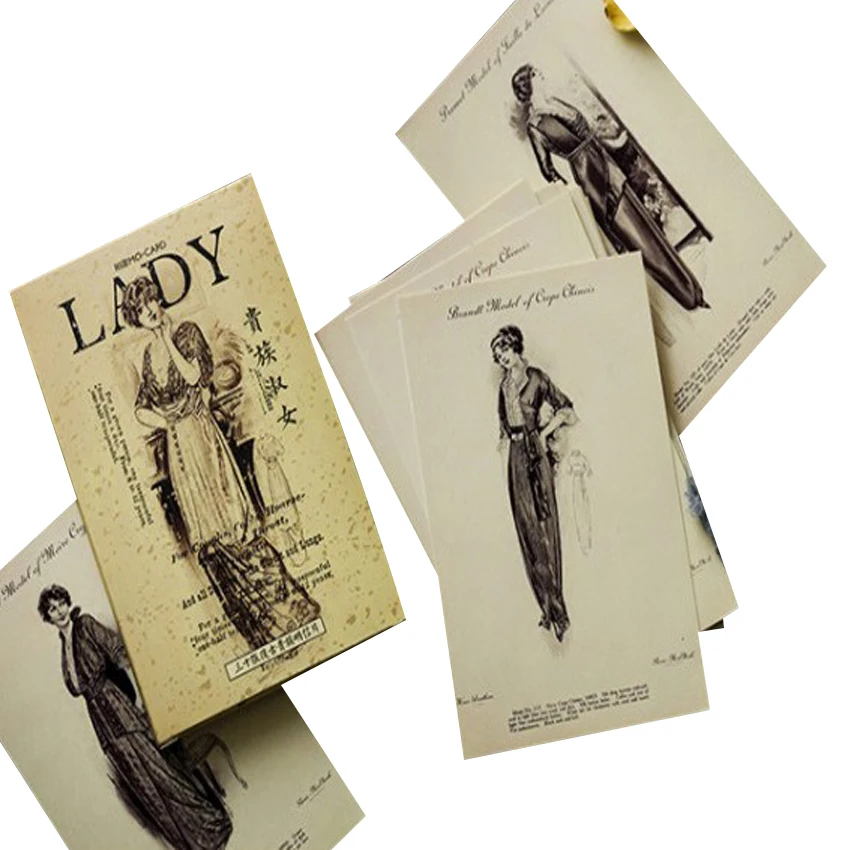 

30pcs/pack Beautiful Lady Aristocratic lady Postcard Fashion Christmas Gift Postcard Birthday Greeting CardChristmas