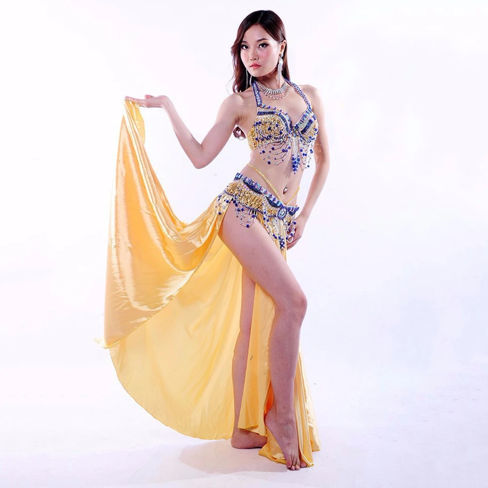 2018 костюм для танца живота набор бюстгальтер и пояс юбка 8 цветов Танец r Professional