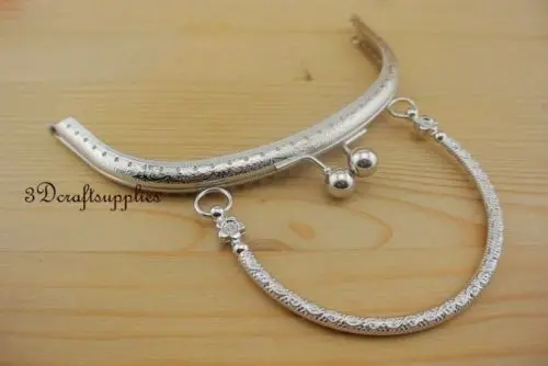 bag purse frame metal sewing handle clasp 16 cm x 7.5 nickel Z54 | Багаж и сумки