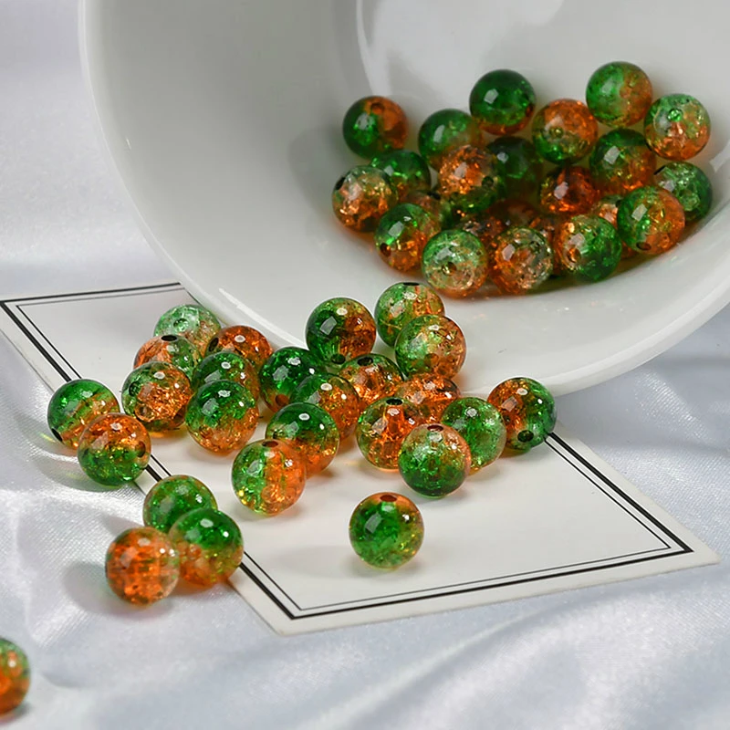 Двухцветные ледяные трещины перфорированные бусины ручной работы для взрослых