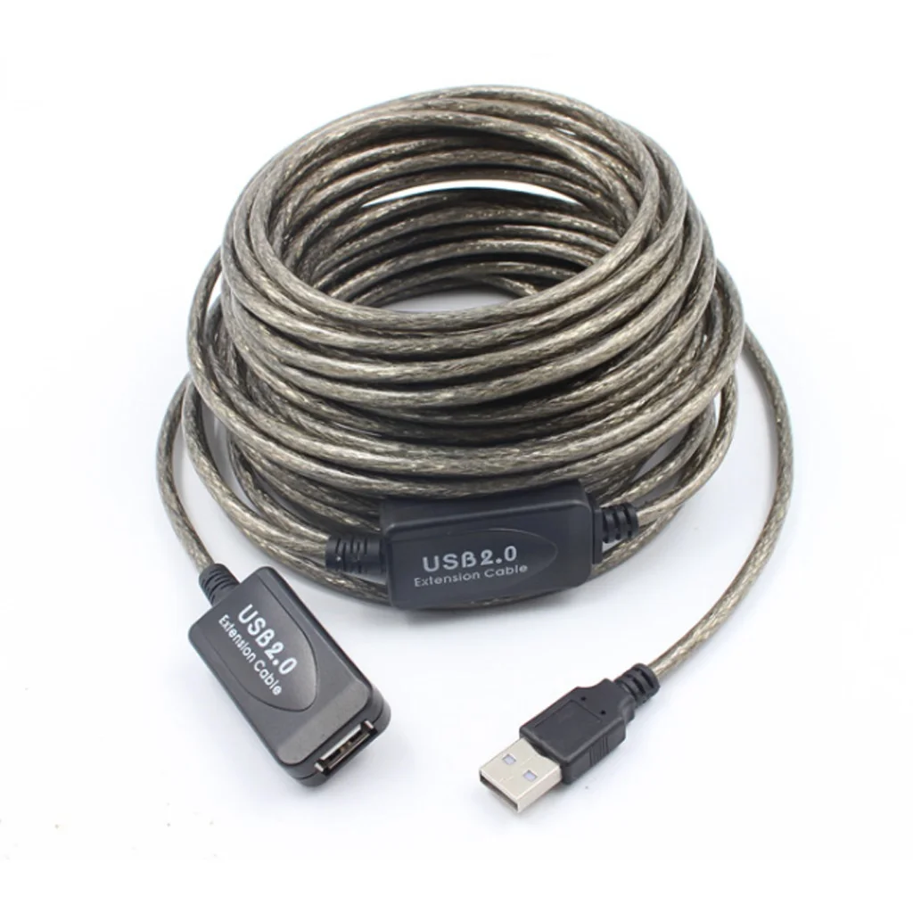 USB 2,0 удлинитель 20 м/15 м/10 м Папа-мама Активный ретранслятор удлинитель кабель Шнур USB адаптер