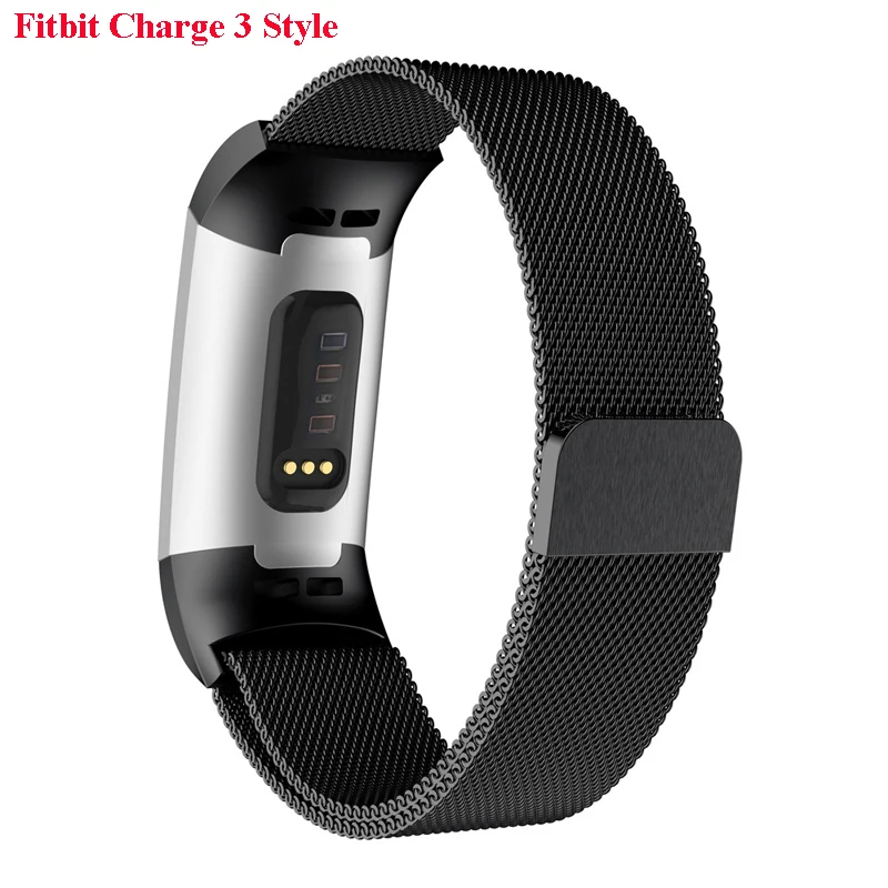 Stainless Steel Magnetic Milanese Loop Band for Fitbit Charge 2 Replacement Quick Release Wristband Strap for Fitbit Charge 3
