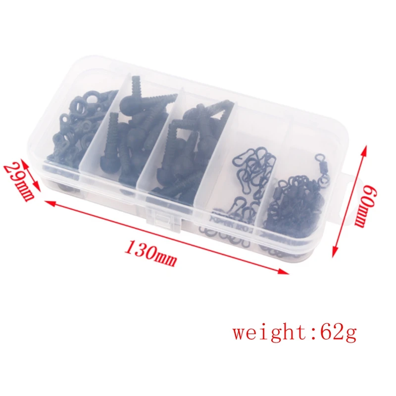 60PCS European Carp Fishing Accessories Suit Spiral Tube Connector End Fixed Line Pesca Snaps Rolling Swivel | Спорт и развлечения