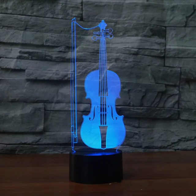3d ночник для скрипки дистанционный сенсорный светильник Swithc светодиодная