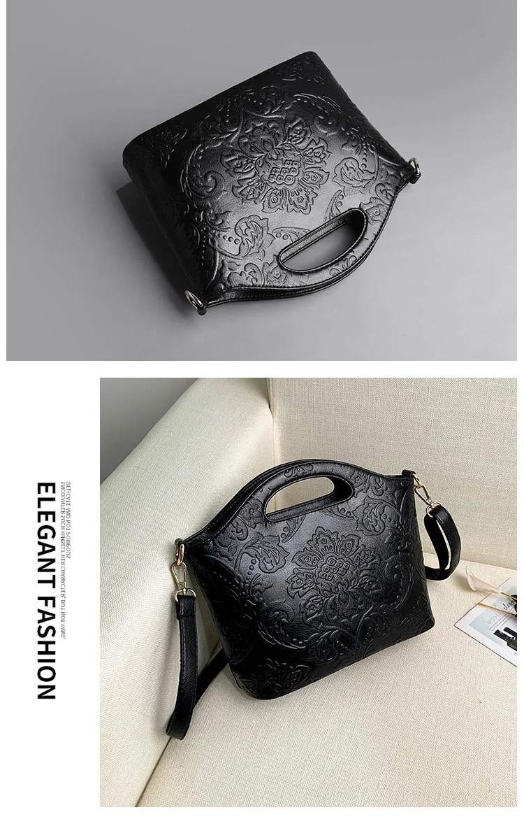 Rodful ретро цветочные сумка тисненая кожа для женщин Винтаж crossbody сумка Роскошные tote высокое качество