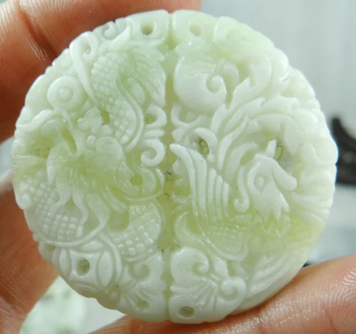 Натуральный камень кварц авантюрин китайский ручной работы подвеска с драконом