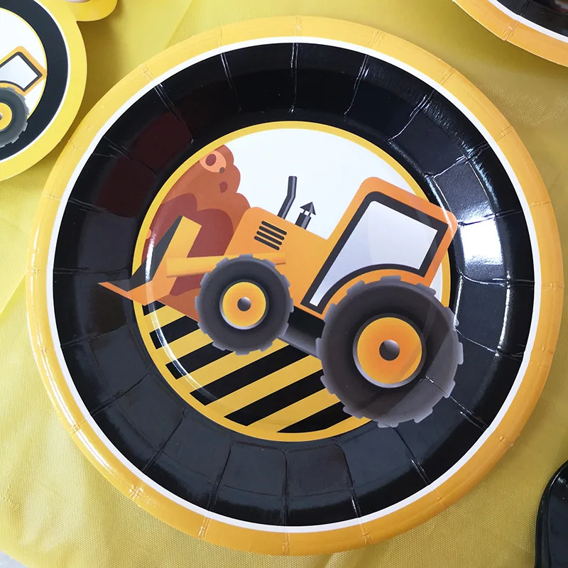 Construction Trucks Water Bottle Wrappers Birthday Party Decoration Kids Boy Decor Supplies | Дом и сад