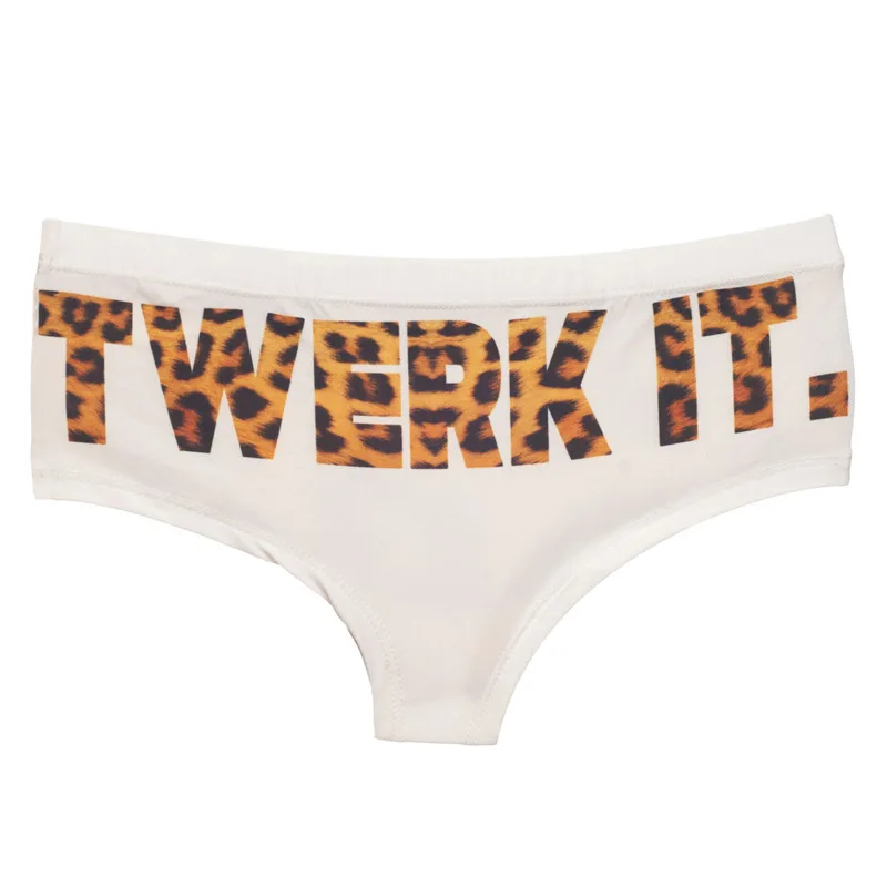DeanFire Kawaii 3D трусики женское нижнее белье twerk it Леопардовый Забавный принт милые