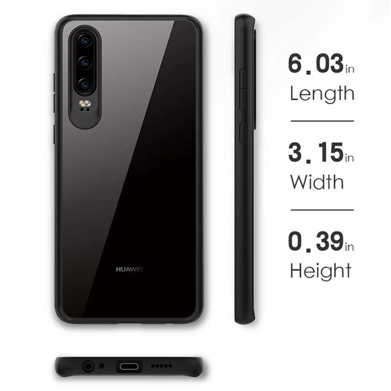Чехол GKK для Huawei P30 Pro противоударный прозрачный акриловый усиленный ТПУ угловой