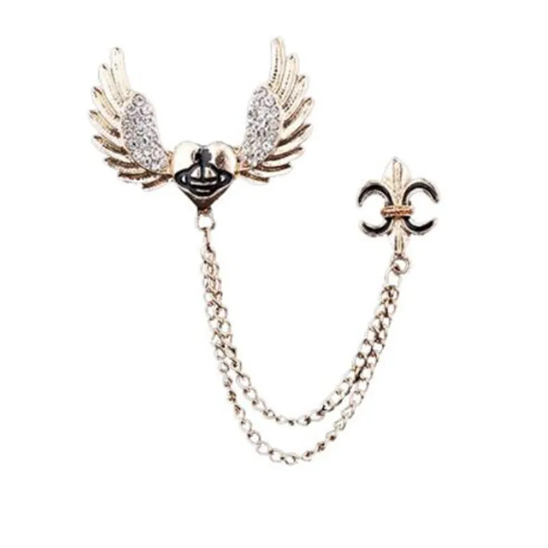 WKOUD винтажное модное ювелирное изделие Золотое металлическое сердце брошь с