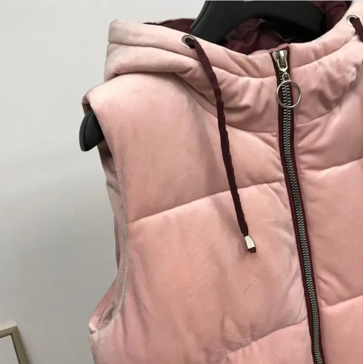 3XL женские жилеты Модный осенне-зимний жилет женский длинный участок большой размер свободный пуховик хлопковый жилет Золотой Бархатный жакет