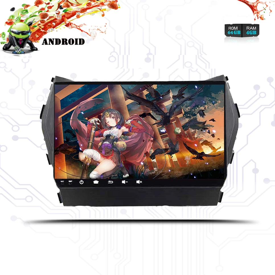 Android 9 0 4G + 64G Автомобильный dvd видео медиаблок gps ГЛОНАСС с 3/4g wifi bluetooth для Hyundai IX45 Santa