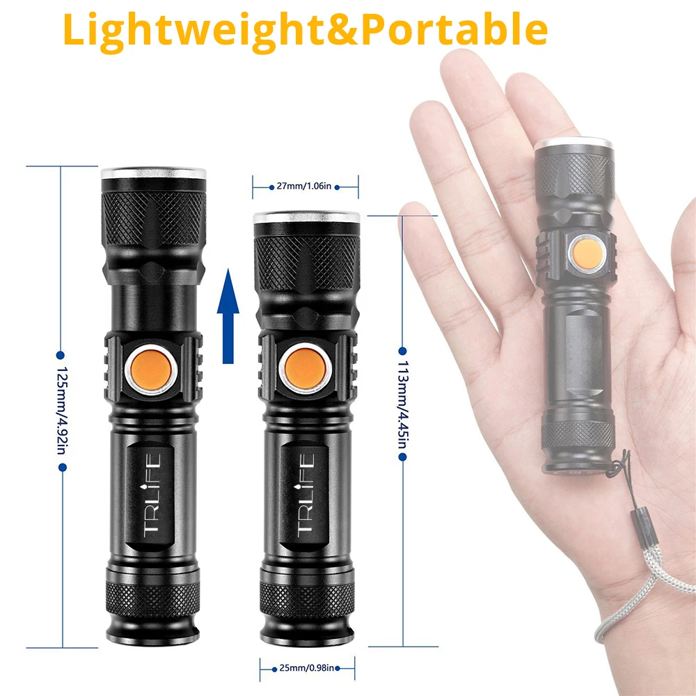 USB Rechargeable Bike Light LED 8000 Lumen Bicycle Flashlight Waterproof ultra bright Flash light Built-in 18650 Battery
