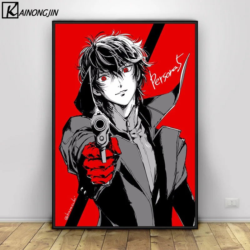 Плакат Persona 5 японского аниме постеры и принты Холст Живопись стены Искусство картина для гостиной домашний декор - Цвет: 009
