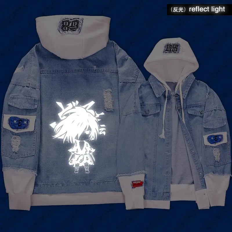 New Dororo Hyakkimaru hoodie Anime reflect light Coat Men Women Fashion Denim Jacket | Мужская одежда