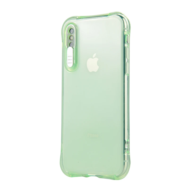 Зеленый Светодиодный светильник чехол для iPhone X XS MAX XR чехол для смартфона iPhone 7 8 6 6S Plus 7plus 5 5S SE 5SE противоударный чехол с кристаллами - Цвет: Зеленый