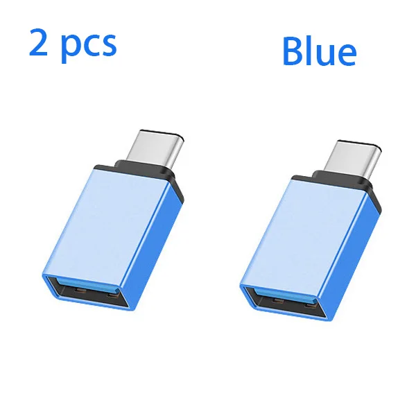 Blue type c otg Usb typc c OTG адаптер usb type-c штекер к USB 3,0 Женский конвертер для huawei P30 p20 lite p10 pro p9 nova 4 3 MediaPad M5 Honor - Цвет: Blue type c otg