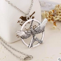 the hunger games 3 necklace 2016 popular vintage style birds charm golden snitch pendent necklace