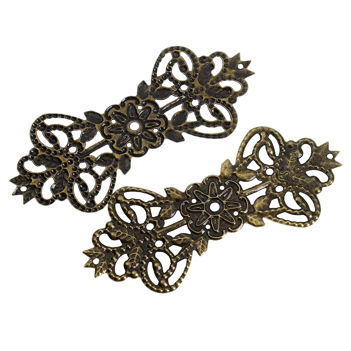 DoreenBeads 30 бронзовый тон филигранный цветок обертывание разъем 7,4x3,1 см(B13810), иу