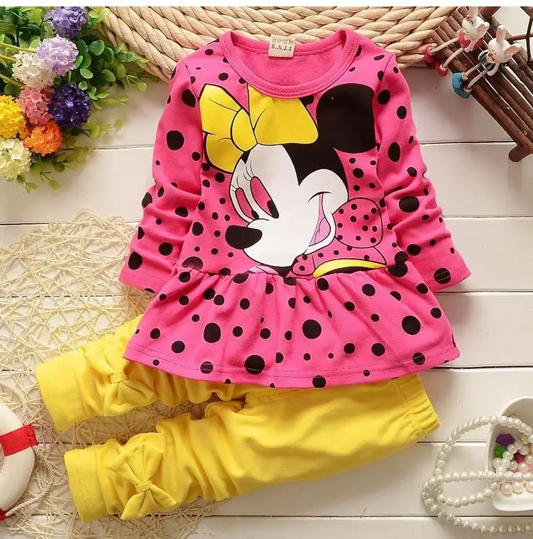 Комплект с рисунком для маленьких девочек коллекция 2017 года весенне-осенний