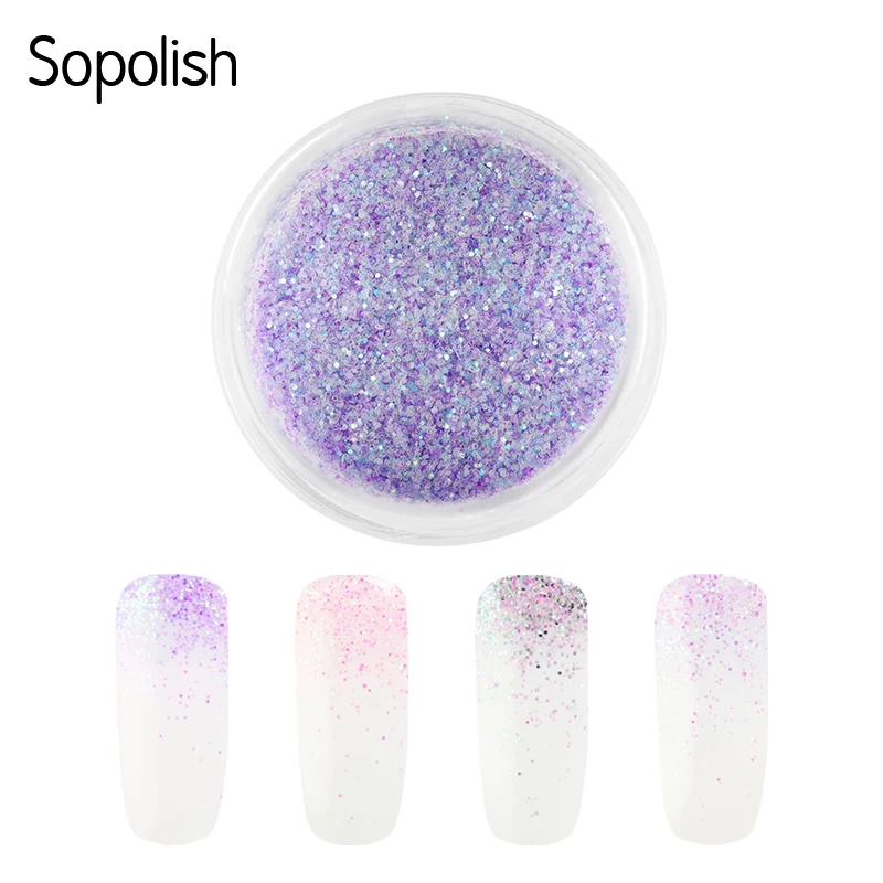 SOPOLISH блеск для ногтей Порошковая голографическая Хромовая гель лака пигментная