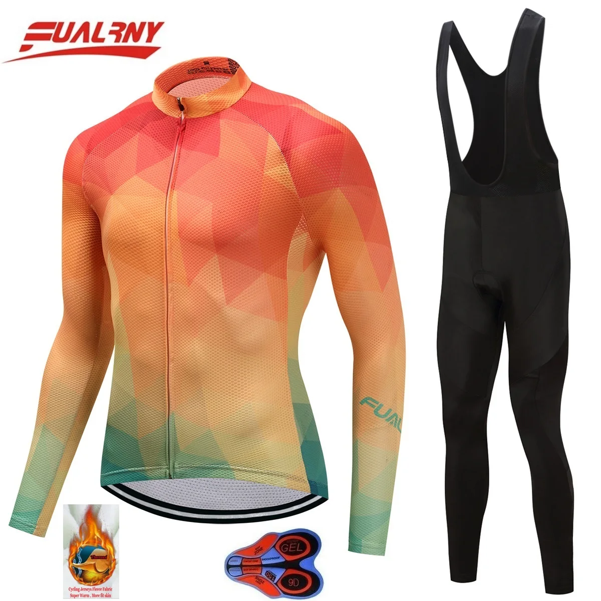 С длинным рукавом Ropa Ciclismo Vélo комплекты 9D гель/зима Термальность флис