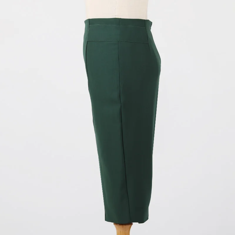 

Foamlina Green Pencil Skirt Women Elegant High Waist Front Split Bodycon Skirt Office Ladies Slim Package Hip Vintage Midi Skirt
