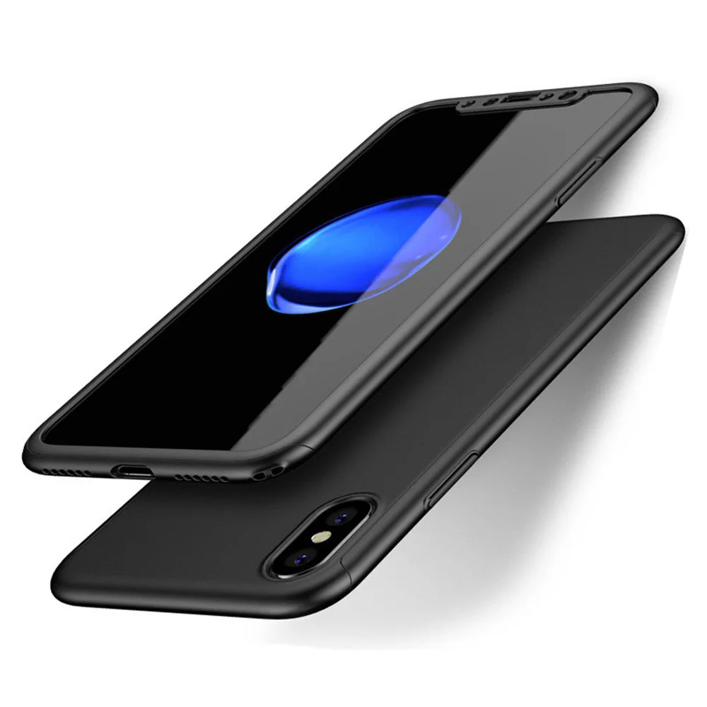 KINBOM 360 чехол с полной защитой для IPhone 6 8 7 Plus телефона X XR XSMAX защитный закаленным