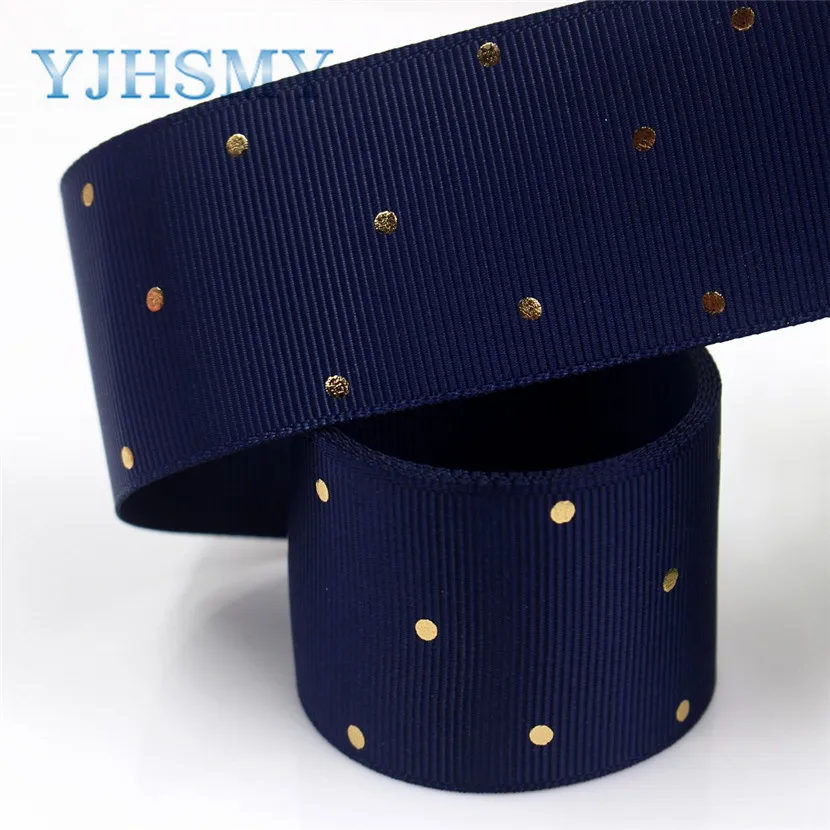 I-19407-875 YJHSMY I-19407-862, 10 ярдов, горячая Распродажа 38 мм сплошной цвет точка горячего тиснения корсажные ленты, Бант колпачок DIY аксессуары украшения - Цвет: I-19407-875