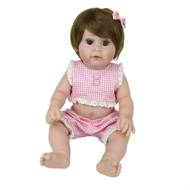 Кукла реборн NPKDOLL розовая виниловая кукла принцесса для девочек 17 дюймов