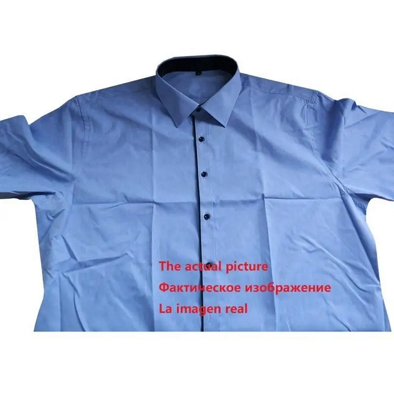 Мужская рубашка с длинным рукавом 11XL 12XL 13XL 14XL синяя Повседневная деловая 7XL 8XL