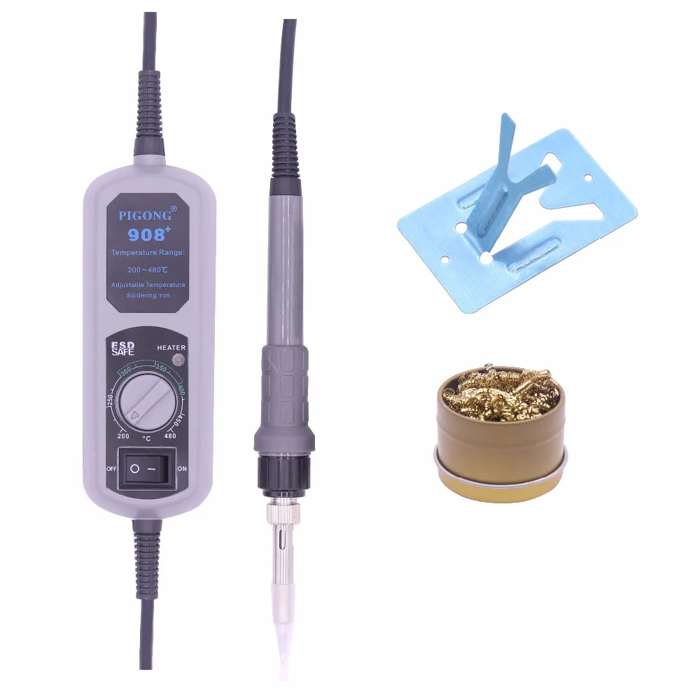 

PIGONG 908+ Upgrade 908D LED Digital Soldering Station Mini Portable Adjustable Electric soldering iron Welding tools kit set