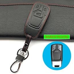 C-Style black Горячая Распродажа Наивысшее качество кожаный чехол ключ чехол для Audi Q3 Q5 Sline A3 A5 A6 C5 A4 B6 B7 B8 TT 80 S6 C6 авто аксессуары - Название цвета: C-Style black