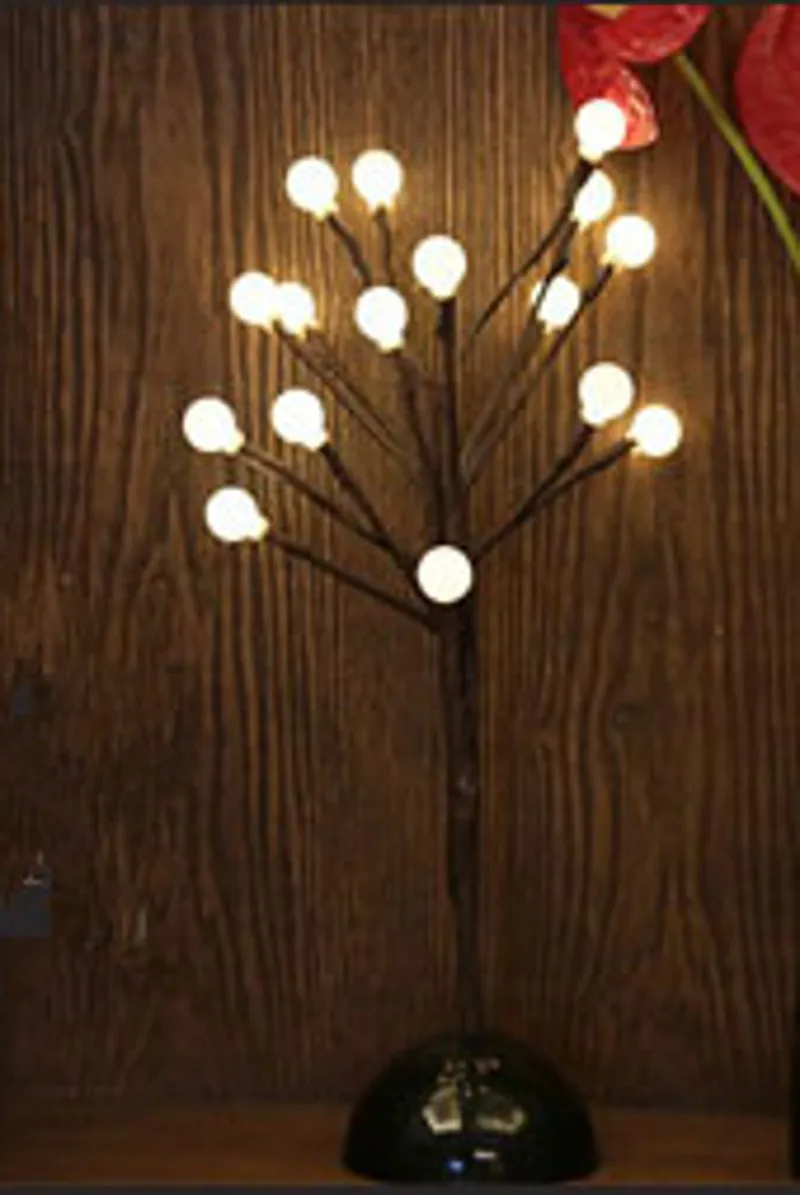 Battery Ball Tree Мини светодиодный кристалл вишня ночника настольные лампы сказка свадебные Спальня украшение ночник Luminaria лампы освещения - Испускаемый цвет: Battery Ball Tree