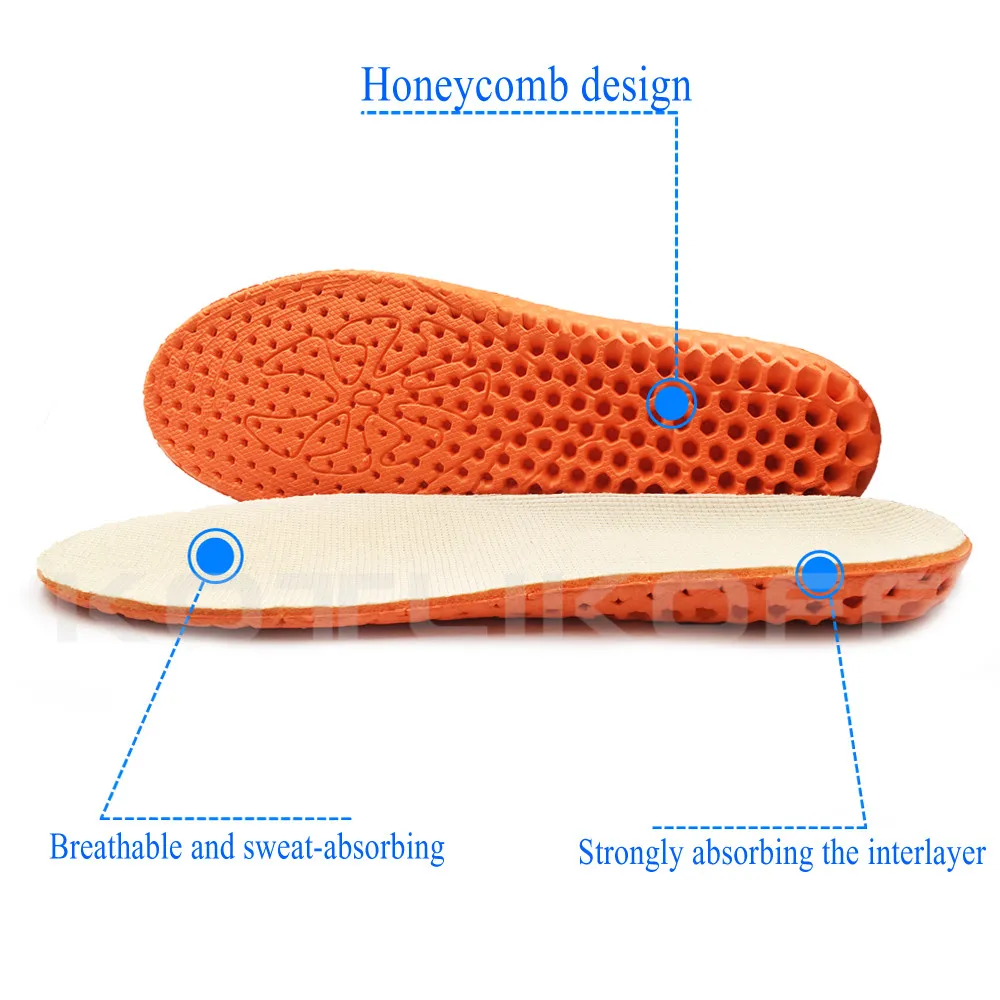 Honeycomb Breathable Height Lift Cushion Invisible Height Increase Insole Sole Shoe Insert Heel Comfort Heightening Insoles