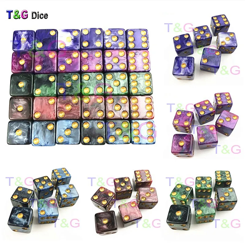 Новый эффект туманности игральные кости Dnd набор 6 шт./компл. 16 мм шесть сторонних
