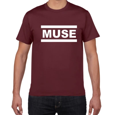 wine red Новинка, футболки Muse, мужские уличные футболки, мужские летние футболки из хлопка, топы, рок-группа, футболки, мужская одежда - Цвет: wine red