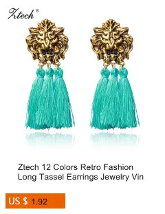 Ztech New Fashion Z Luxury Brand Rhinestones Water Drop Crystal Geometric Gem Designer Vintage Earrings For Women Free Shipping