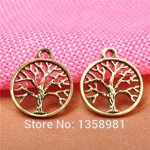 2015 New Arrival Free Shipping Small Tree Round Alloy Pendants*10(Gold)(10Pc)|alloy manufacturer|alloy minialloy metal |