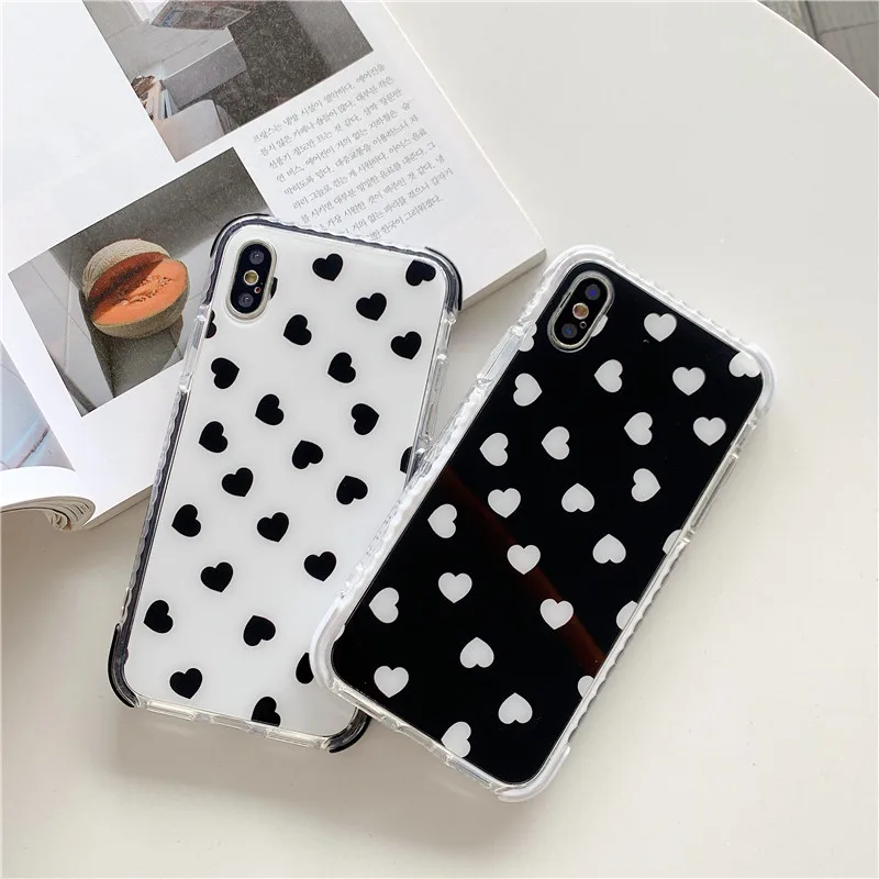 Милые многие любящее сердце Анти-стук IMD белый черный чехол для телефона Apple iphone6 6s